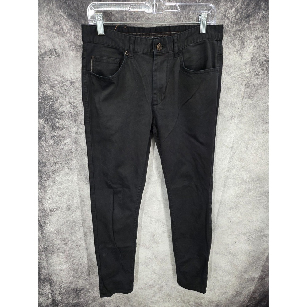 Zara Man Jeans Mens 31 X‎ 30 Black Skinny Fit Chino Trouser Flat Front Pants